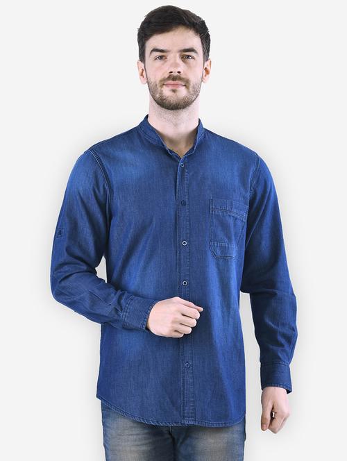 blue faded casual shirt - 16816814 - Standard Image - 1