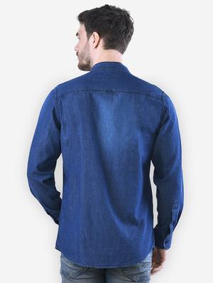 blue faded casual shirt - 16816814 - Standard Image - 3