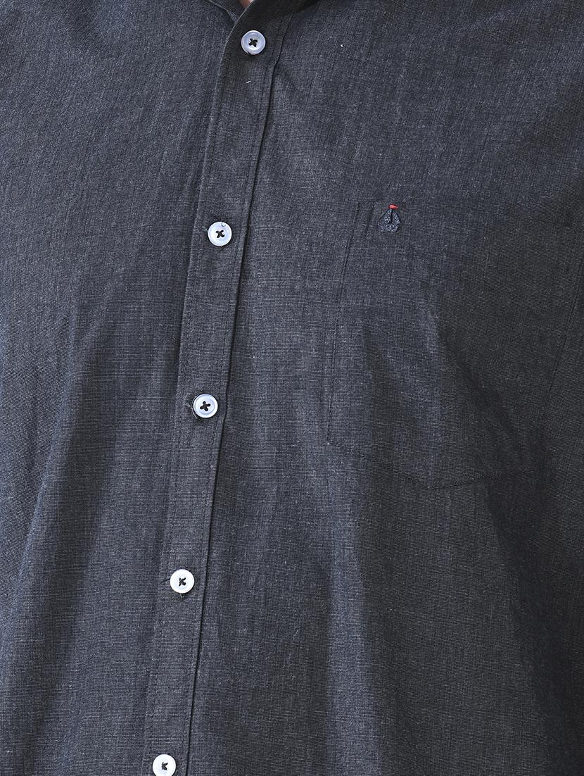 black solid casual shirt - 16816821 - Zoom Image - 5