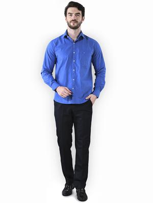 blue solid casual shirt - 16816822 - Standard Image - 4
