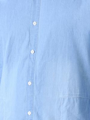 blue faded denim casual shirt - 16816825 - Standard Image - 5