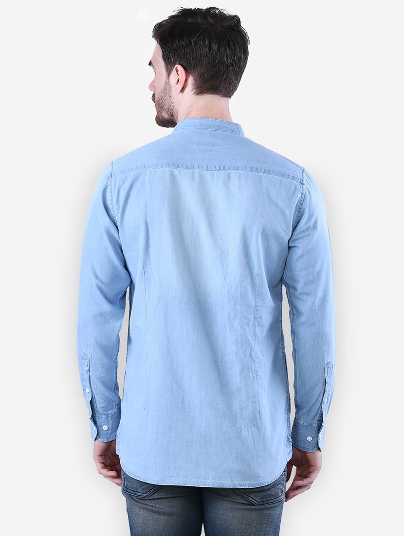 blue faded denim casual shirt - 16816825 - Zoom Image - 3