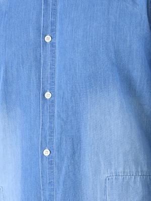 blue faded denim casual shirt - 16816826 - Standard Image - 5