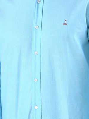 light blue solid casual shirt - 16816829 - Standard Image - 5