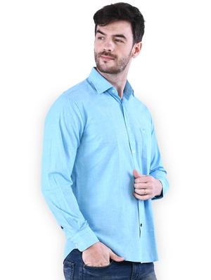 light blue solid casual shirt - 16816832 - Standard Image - 2