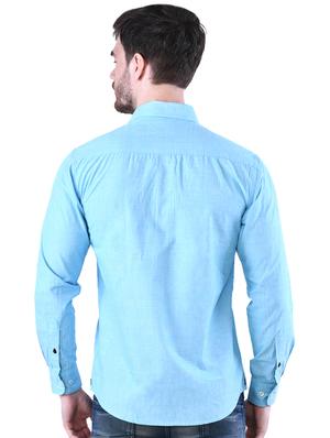light blue solid casual shirt - 16816832 - Standard Image - 3