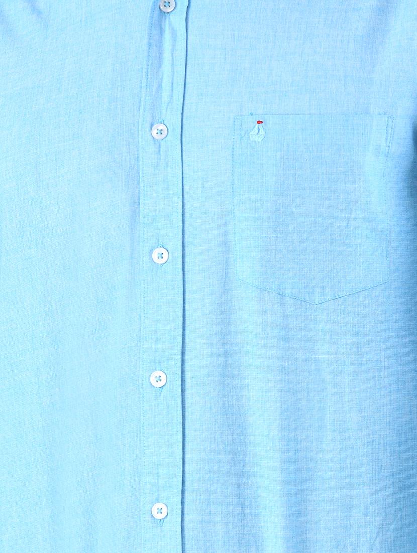 light blue solid casual shirt - 16816832 - Zoom Image - 5