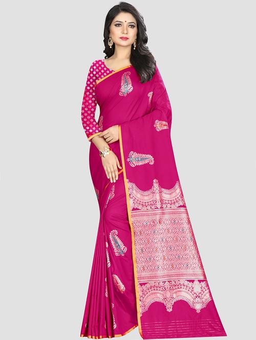self design woven saree with blouse - 16816840 - Very Small Image - 1