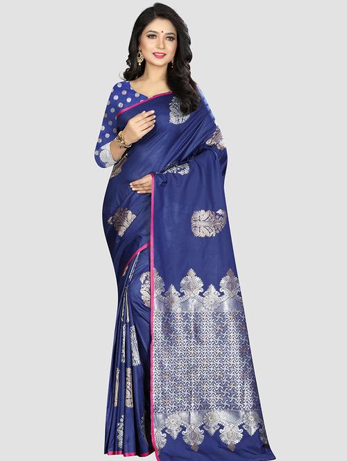 self design woven saree with blouse - 16816851 - Standard Image - 1