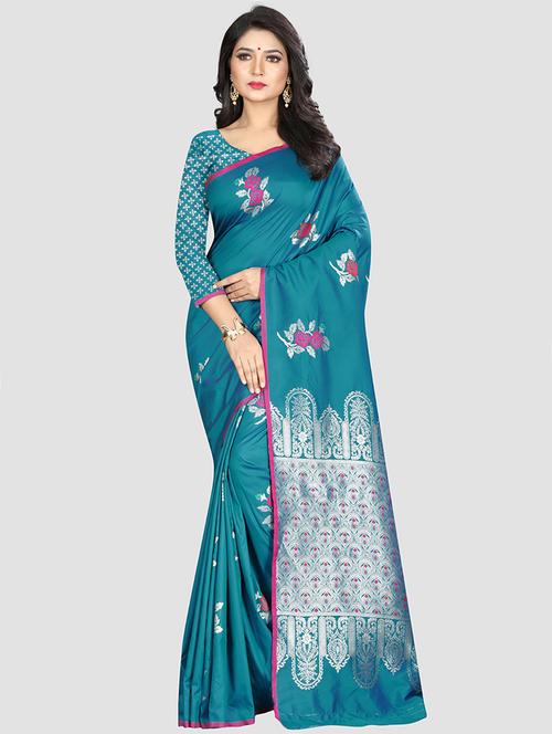 self design woven saree with blouse - 16816855 - Standard Image - 1