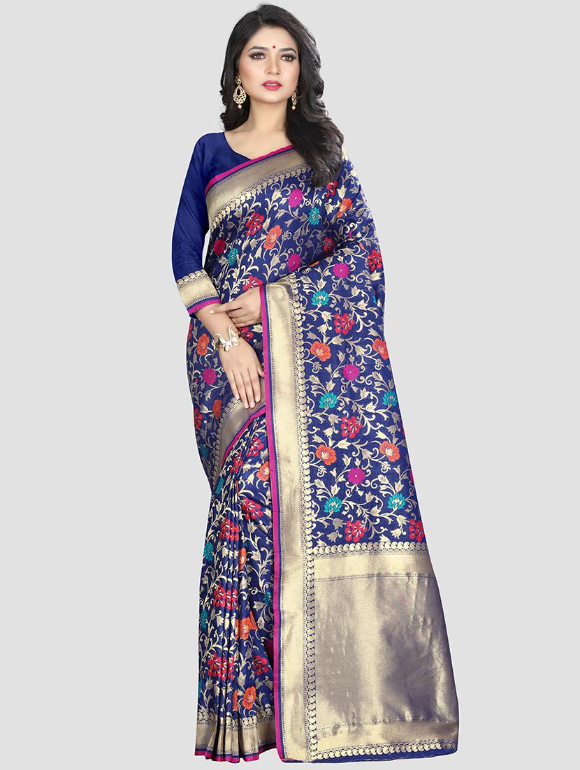 self design woven saree with blouse - 16816862 - Zoom Image - 1
