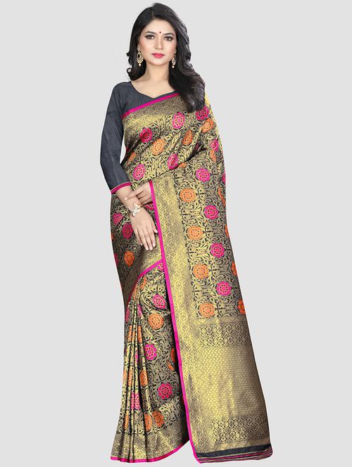 self design woven saree with blouse - 16816863 - Standard Image - 1