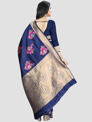 self design woven saree with blouse - 16816864 - Standard Image - 2