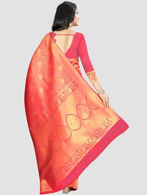 self design woven saree with blouse - 16816870 - Standard Image - 2