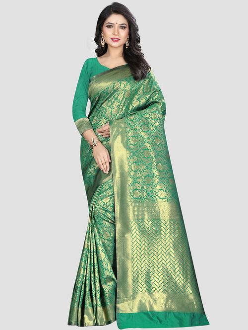 self design woven saree with blouse - 16816875 - Standard Image - 1