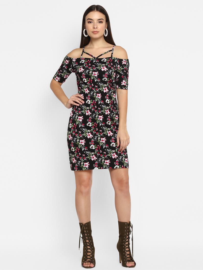 off shoulder floral bodycon dress - 16816910 - Zoom Image - 1