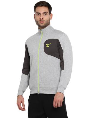grey color block casual jacket - 16816973 - Standard Image - 2