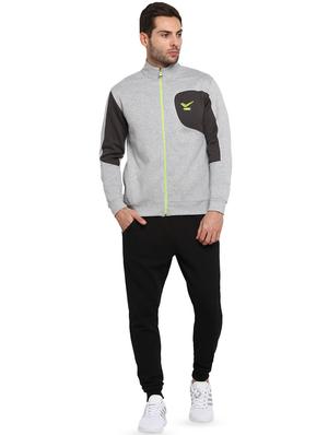 grey color block casual jacket - 16816973 - Standard Image - 4