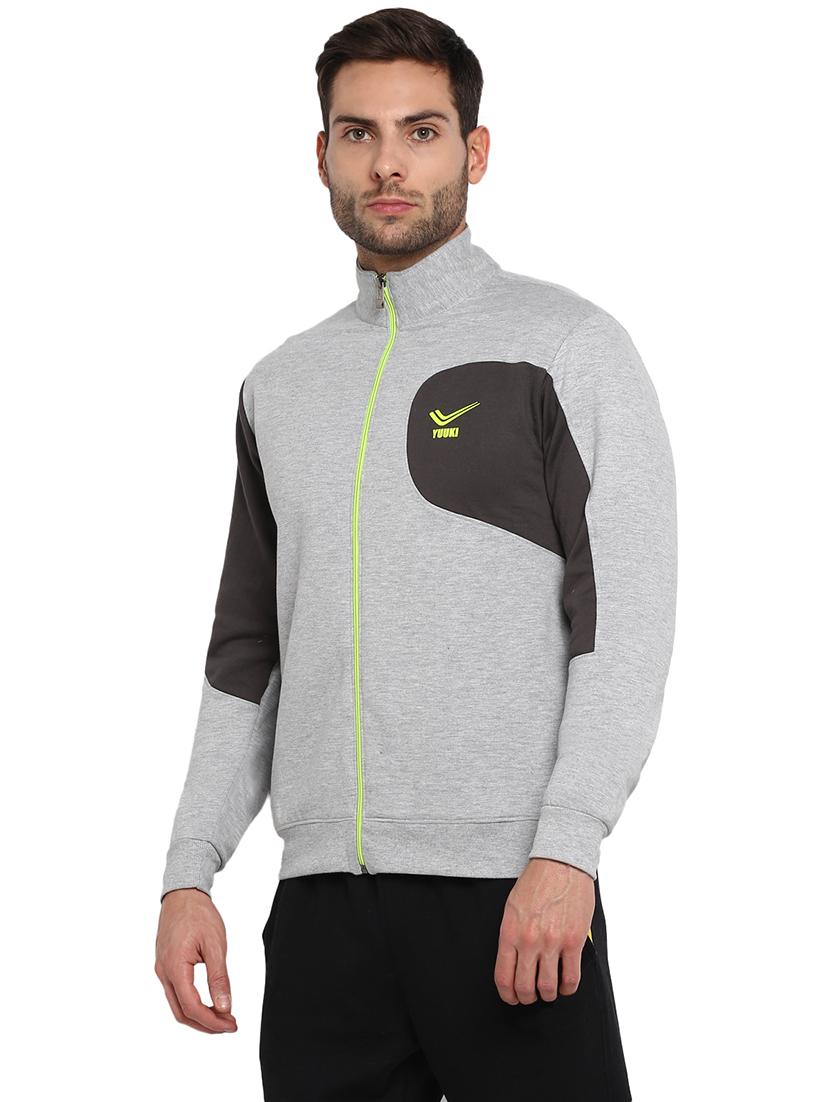 grey color block casual jacket - 16816973 - Zoom Image - 2