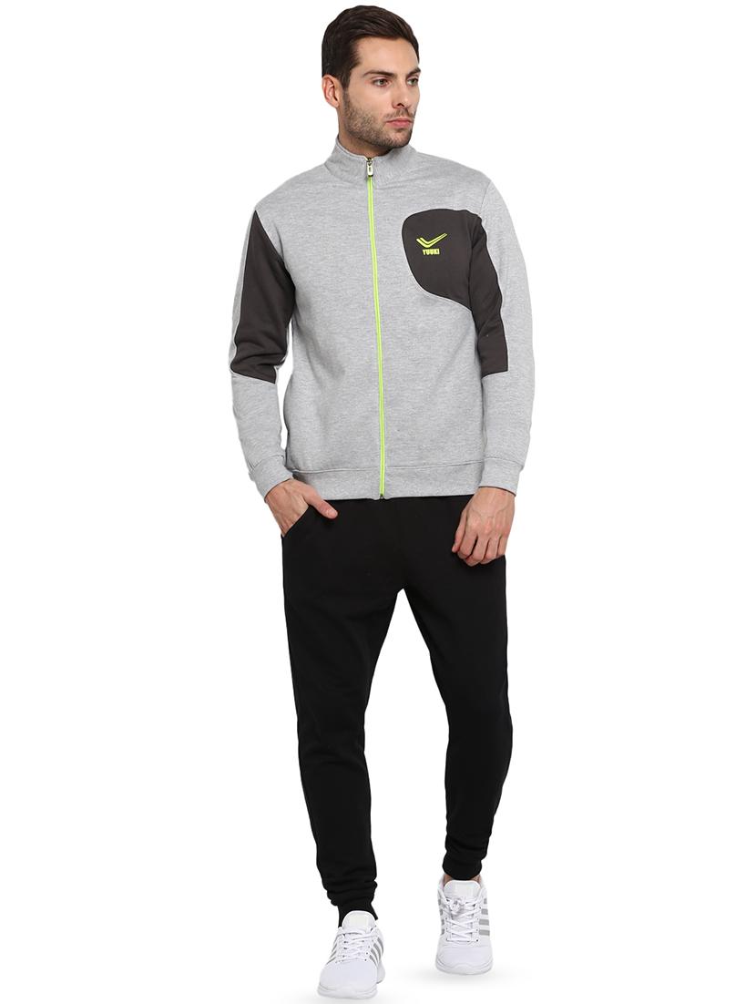 grey color block casual jacket - 16816973 - Zoom Image - 4
