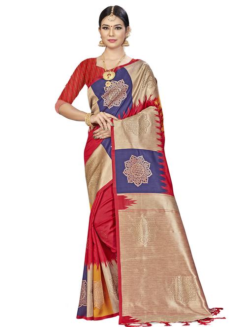 self design banarasi saree with blouse - 16817023 - Standard Image - 1
