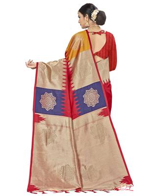 self design banarasi saree with blouse - 16817023 - Standard Image - 2