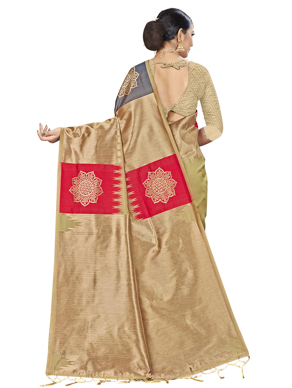 self design banarasi saree with blouse - 16817025 - Zoom Image - 2