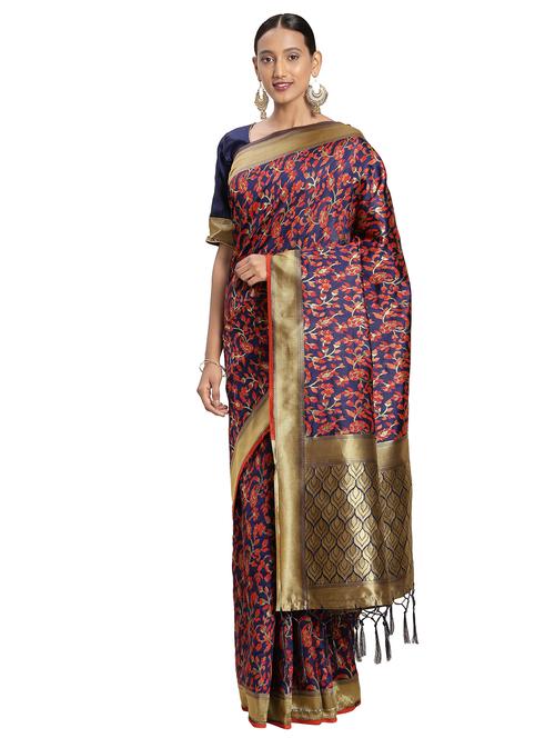 self design banarasi saree with blouse - 16817027 - Standard Image - 1