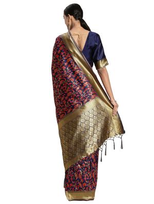 self design banarasi saree with blouse - 16817027 - Standard Image - 2