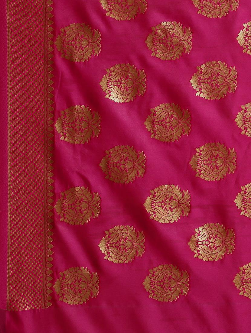 self design banarasi saree with blouse - 16817034 - Zoom Image - 3