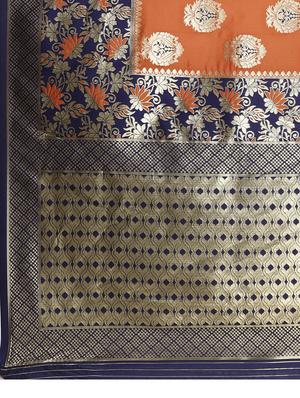 self design banarasi saree with blouse - 16817035 - Standard Image - 3