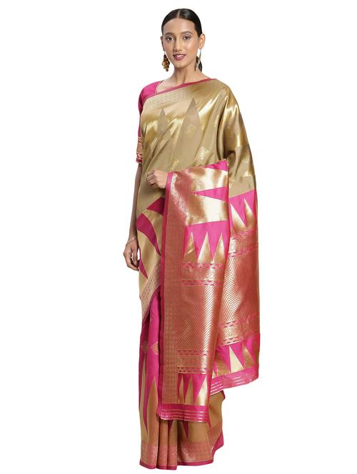 self design banarasi saree with blouse - 16817039 - Standard Image - 1