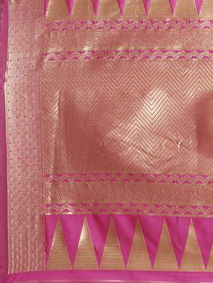 self design banarasi saree with blouse - 16817039 - Standard Image - 3