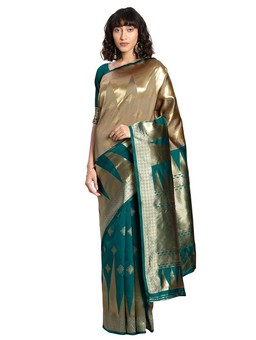 self design banarasi saree with blouse - 16817041 - Standard Image - 1