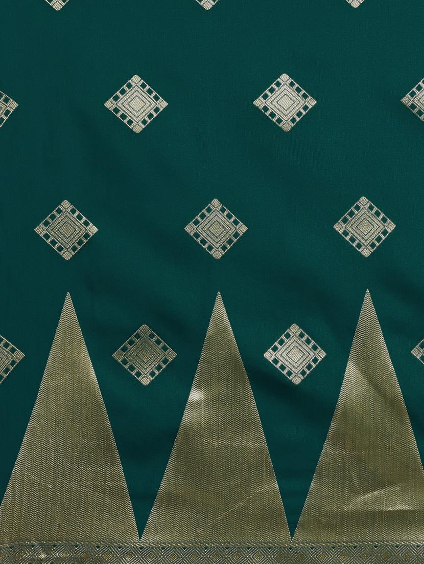 self design banarasi saree with blouse - 16817041 - Zoom Image - 3