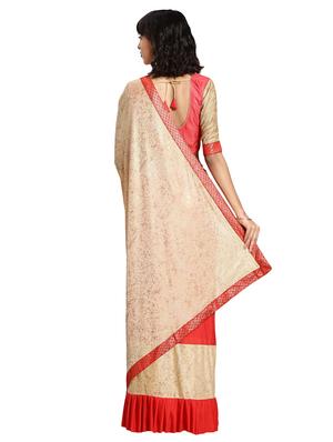 printed half & half saree with blouse - 16817044 - Standard Image - 2