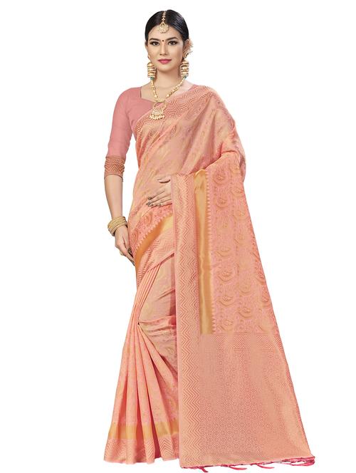 self design banarasi saree with blouse - 16817053 - Standard Image - 1