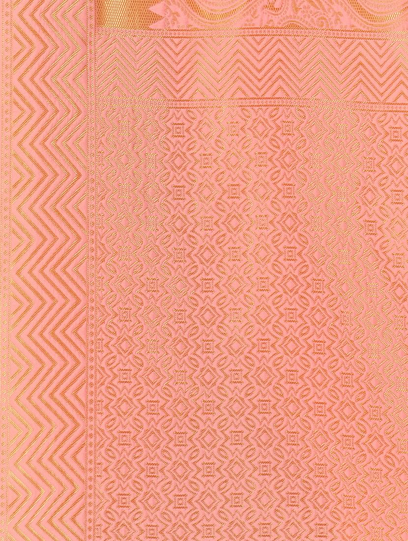 self design banarasi saree with blouse - 16817053 - Zoom Image - 4