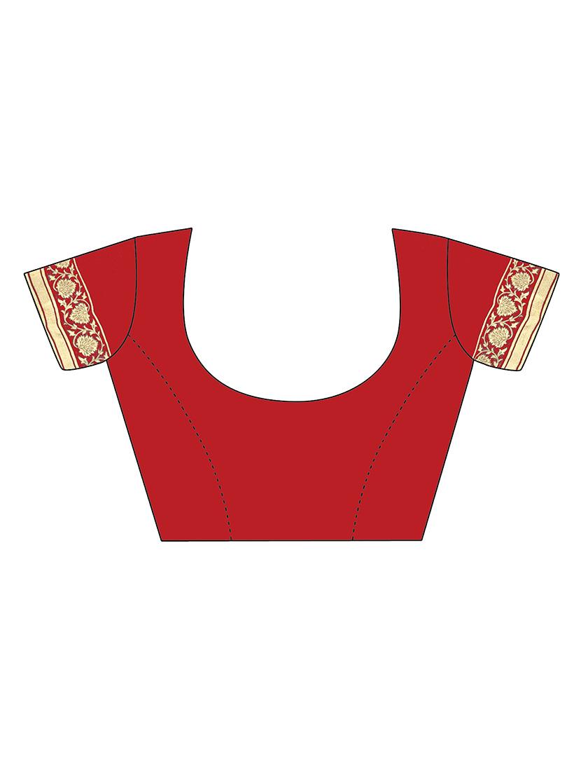 self design banarasi saree with blouse - 16817055 - Zoom Image - 3