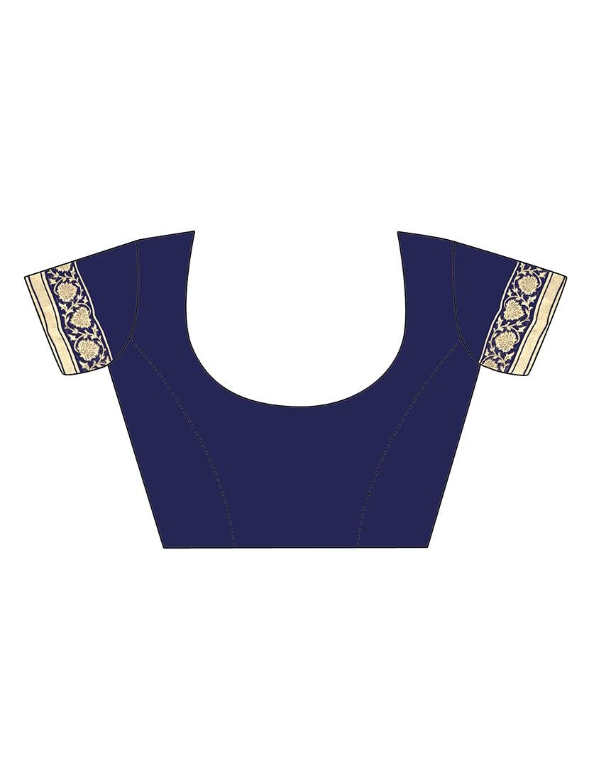 self design banarasi saree with blouse - 16817057 - Zoom Image - 3