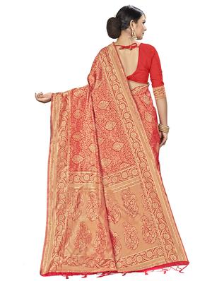 self design banarasi saree with blouse - 16817061 - Standard Image - 2
