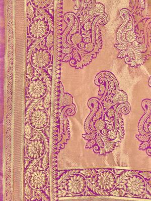 self design banarasi saree with blouse - 16817063 - Standard Image - 4