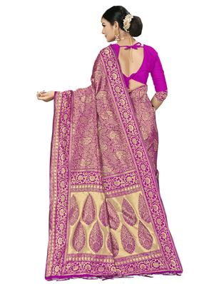 self design banarasi saree with blouse - 16817066 - Standard Image - 2