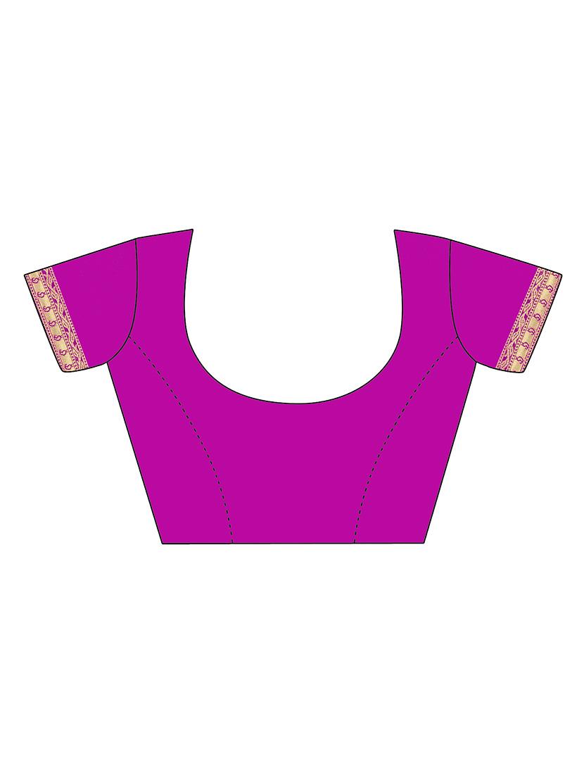 self design banarasi saree with blouse - 16817066 - Zoom Image - 3