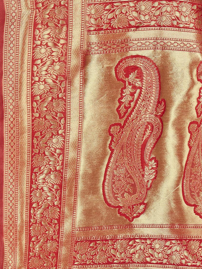 self design banarasi saree with blouse - 16817067 - Zoom Image - 4