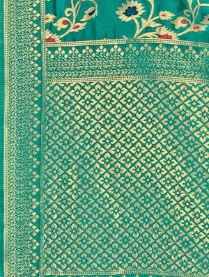 self design banarasi saree with blouse - 16817077 - Standard Image - 4