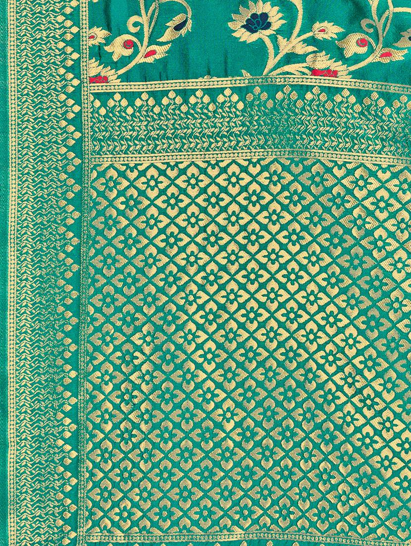 self design banarasi saree with blouse - 16817077 - Zoom Image - 4