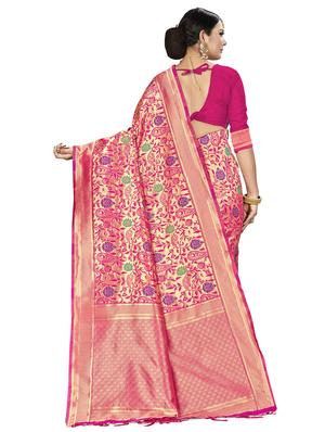 self design banarasi saree with blouse - 16817082 - Standard Image - 2