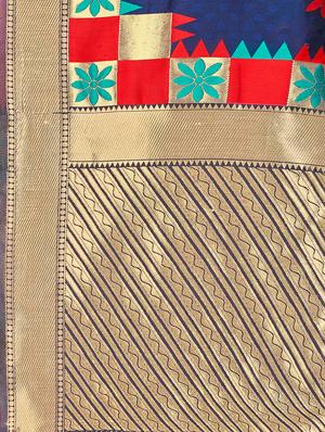 self design banarasi saree with blouse - 16817087 - Standard Image - 4
