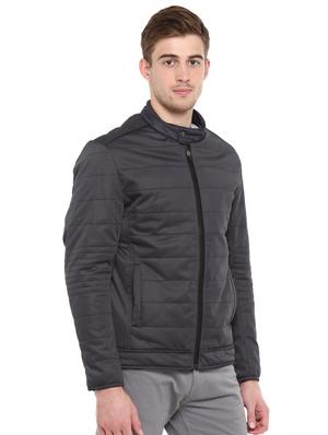 grey solid quilted jacket - 16817195 - Standard Image - 2